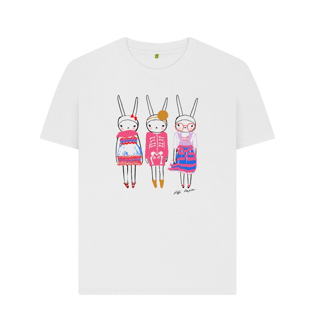 White Furry Fashionista \\ White \\ T-Shirt