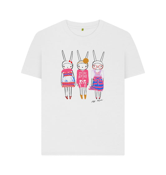 White Furry Fashionista \\ White \\ T-Shirt