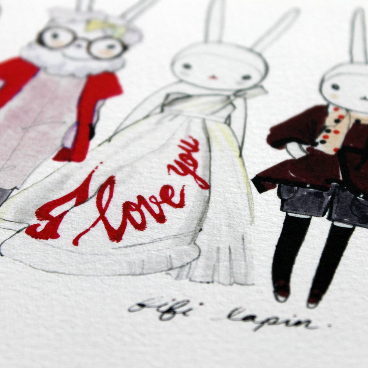 I Love Fifi Lapin \ A2 Print + Hanger