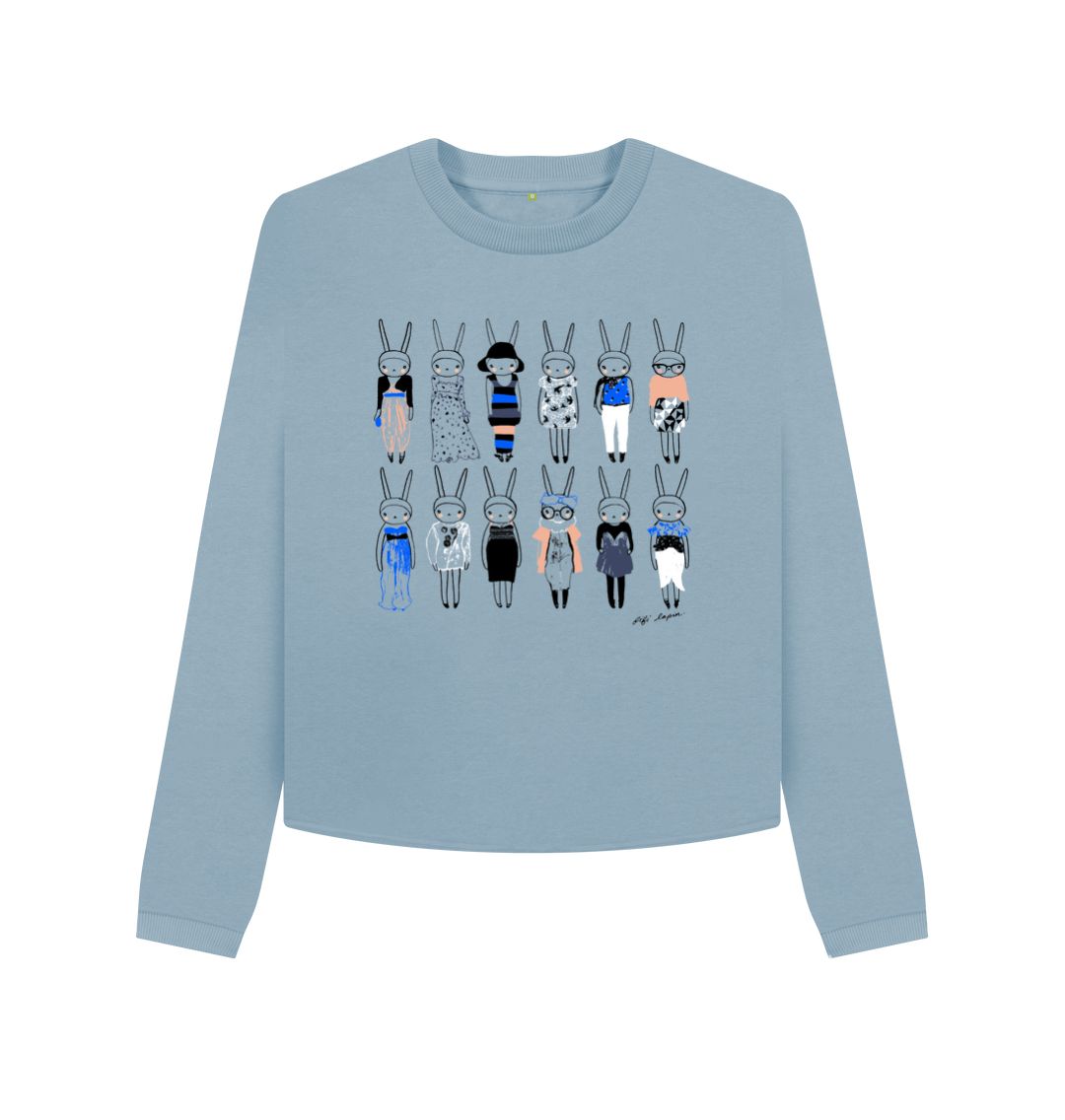 Stone Blue Yves Blue \\\\ Blue \\\\ Cropped Sweatshirt